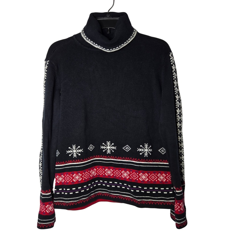 Hanna Andersson Womens Fair Isle Turtleneck Sweater Small Holiday Christmas